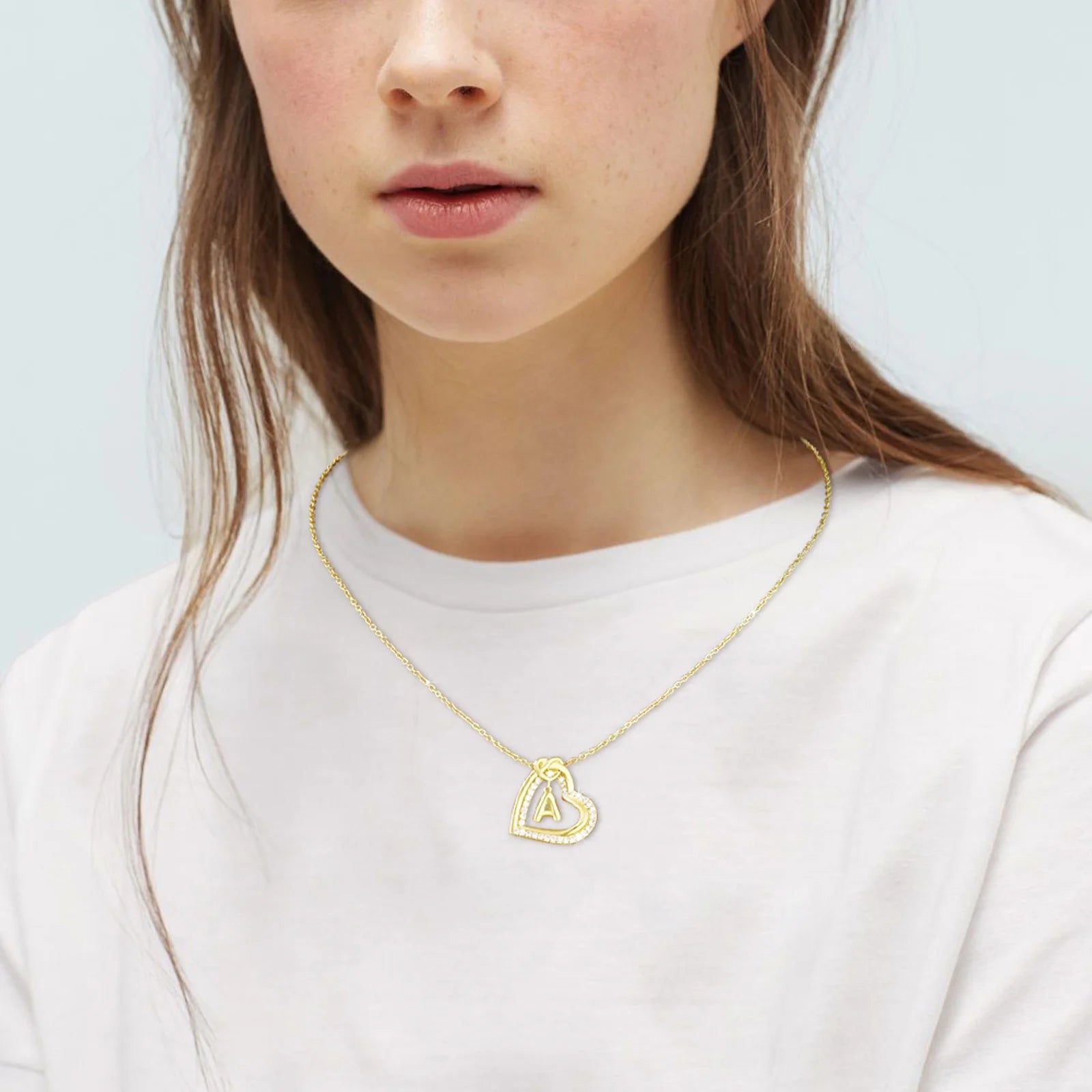 18K Gold Plated Love Heart Initial Necklaces for Women Girls CZ Bubble Letter L Pendant Chain Birthday Christmas Jewelry Gifts Teen Girlfriend Wife Mom Adults Stocking Stuffers for Kids Age